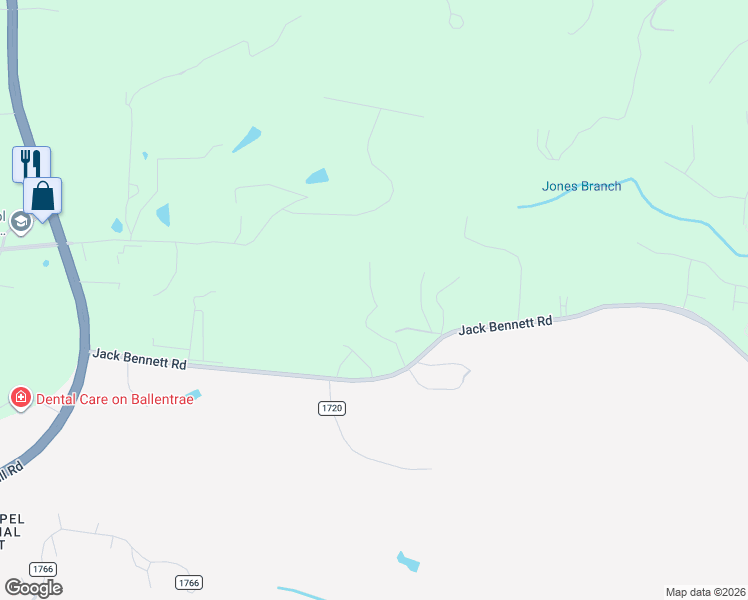 map of restaurants, bars, coffee shops, grocery stores, and more near 342 Bennett Woods in Chapel Hill