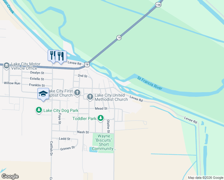map of restaurants, bars, coffee shops, grocery stores, and more near 308 Lake Street in Lake City