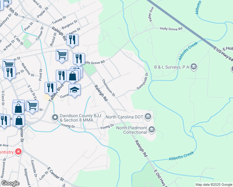map of restaurants, bars, coffee shops, grocery stores, and more near 1003 Wilson Street in Lexington