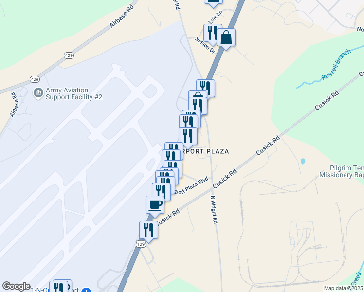 map of restaurants, bars, coffee shops, grocery stores, and more near Alcoa Highway in Alcoa