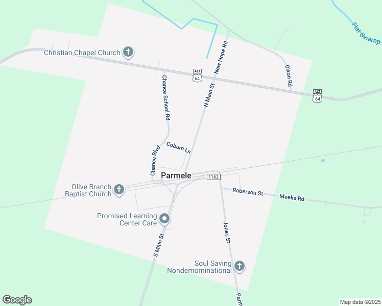 map of restaurants, bars, coffee shops, grocery stores, and more near 1201 North Main Street in Robersonville