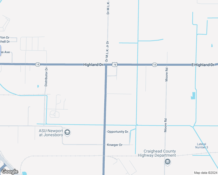map of restaurants, bars, coffee shops, grocery stores, and more near 2400 Commerce Drive in Jonesboro