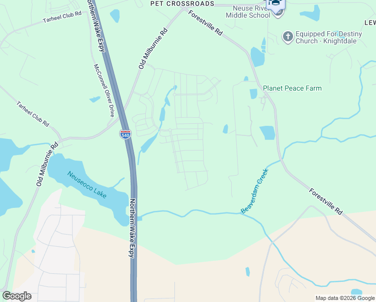 map of restaurants, bars, coffee shops, grocery stores, and more near 2300 Old Milburnie Road in Raleigh