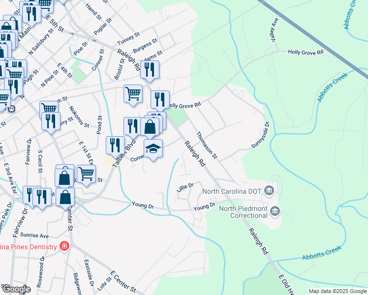 map of restaurants, bars, coffee shops, grocery stores, and more near 2 London Court in Lexington
