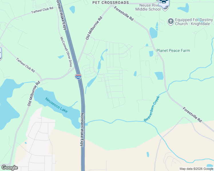 map of restaurants, bars, coffee shops, grocery stores, and more near 2300 Old Milburnie Road in Raleigh