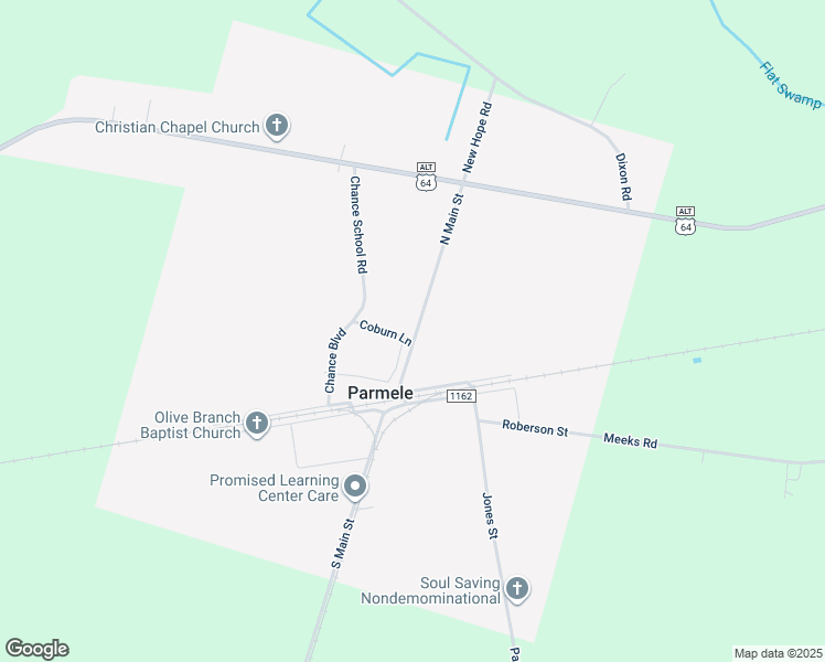 map of restaurants, bars, coffee shops, grocery stores, and more near 1201 North Main Street in Robersonville