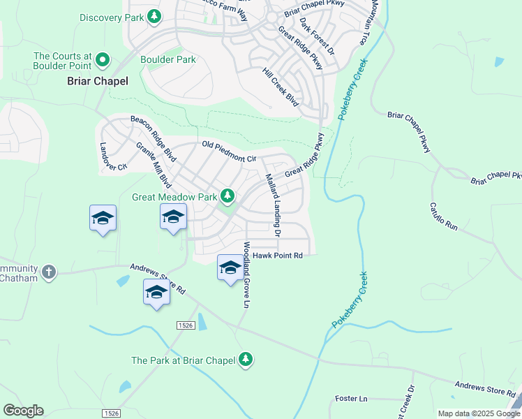 map of restaurants, bars, coffee shops, grocery stores, and more near 302 Tyner Loop Circle in Chapel Hill