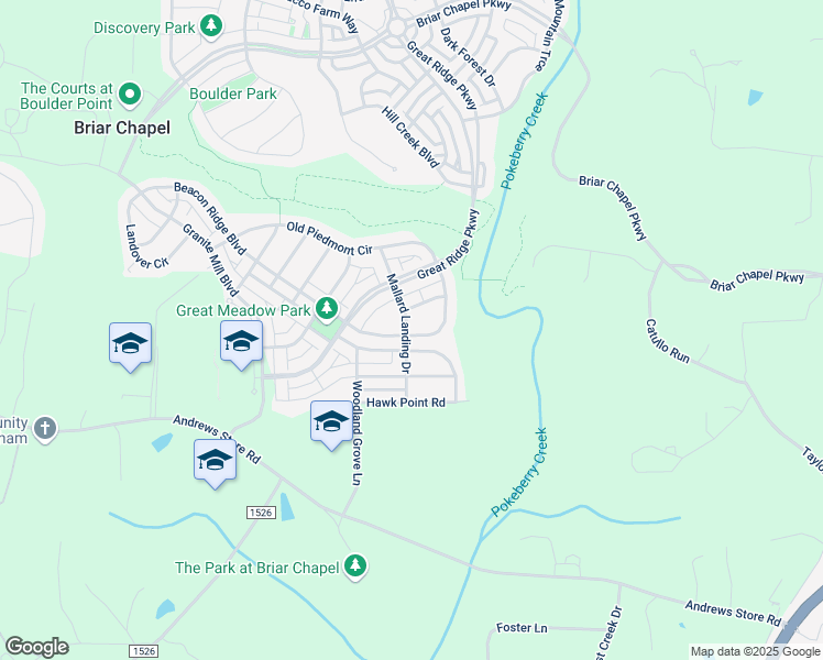 map of restaurants, bars, coffee shops, grocery stores, and more near 226 Tyner Loop Circle in Chapel Hill