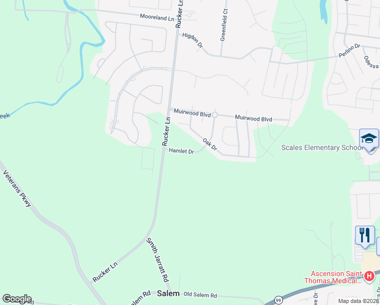 map of restaurants, bars, coffee shops, grocery stores, and more near 1167 Rucker Lane in Murfreesboro