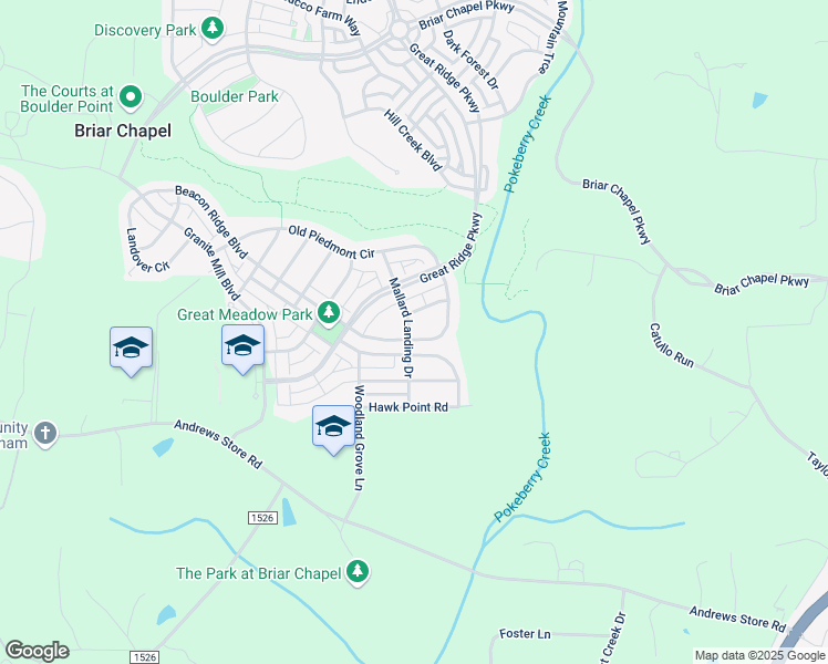 map of restaurants, bars, coffee shops, grocery stores, and more near 226 Tyner Loop Circle in Chapel Hill