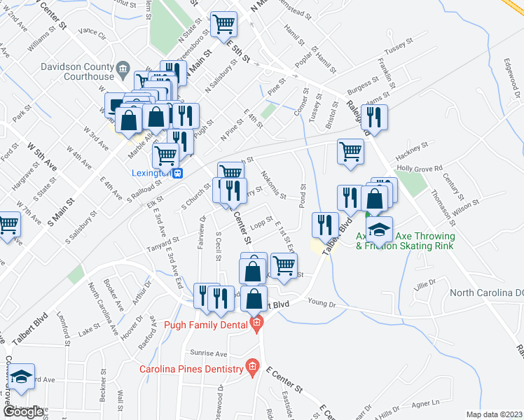 map of restaurants, bars, coffee shops, grocery stores, and more near 29 North Cecil Street in Lexington