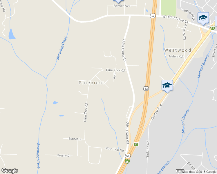 map of restaurants, bars, coffee shops, grocery stores, and more near 249 Pinecrest Drive in Lexington