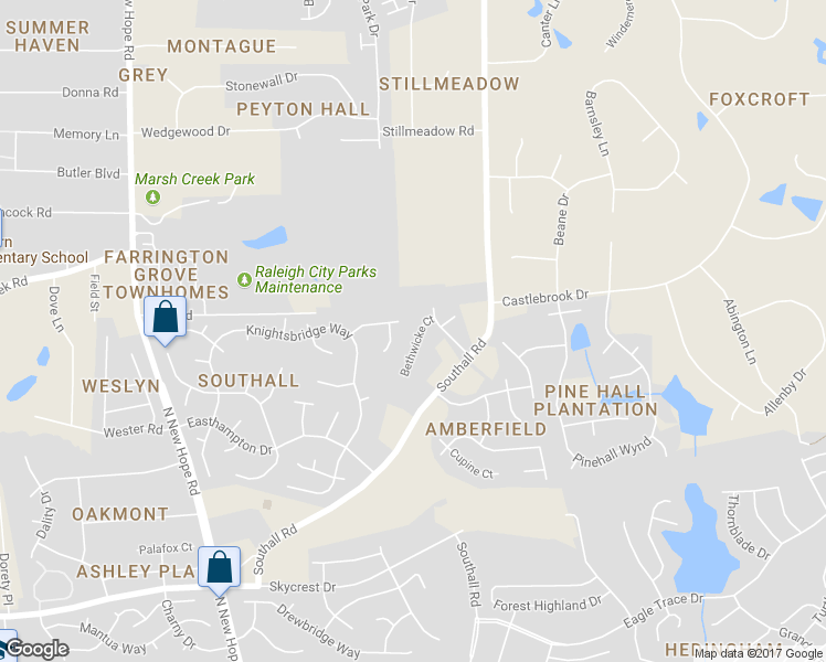 map of restaurants, bars, coffee shops, grocery stores, and more near 3041 Bethwicke Court in Raleigh