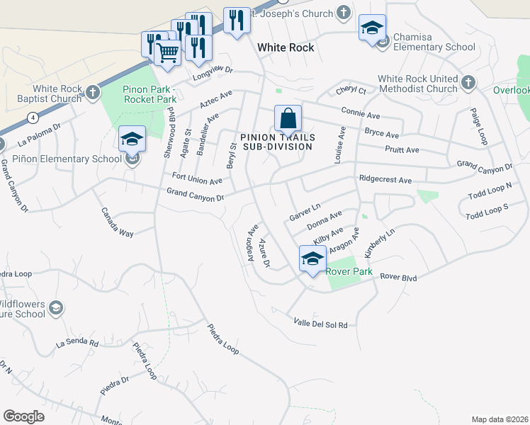 map of restaurants, bars, coffee shops, grocery stores, and more near 393 Richard Court in White Rock