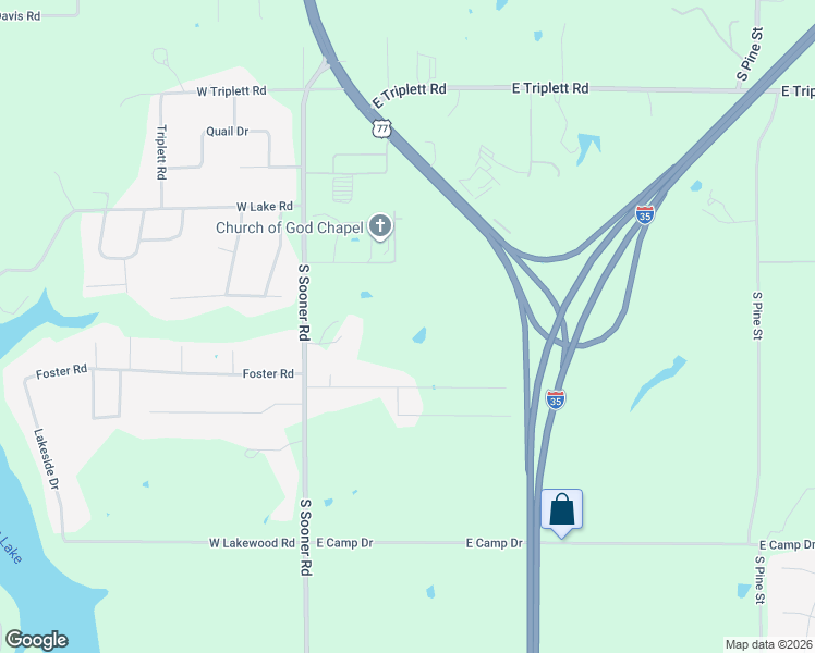 map of restaurants, bars, coffee shops, grocery stores, and more near 5722 South Sooner Road in Guthrie