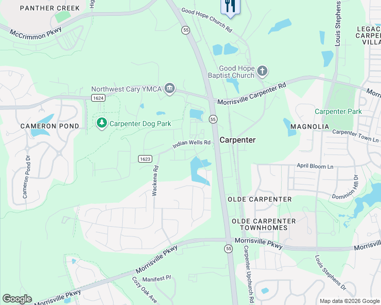map of restaurants, bars, coffee shops, grocery stores, and more near 708 Chelsea Grove Drive in Cary