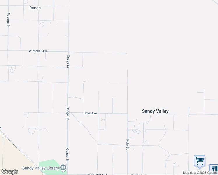 map of restaurants, bars, coffee shops, grocery stores, and more near 720 Omaha Street in Sandy Valley