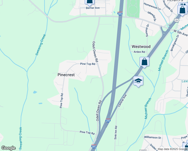 map of restaurants, bars, coffee shops, grocery stores, and more near 676 Odell Owen Road in Lexington