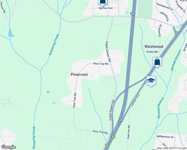 map of restaurants, bars, coffee shops, grocery stores, and more near 132A Crest Circle in Lexington