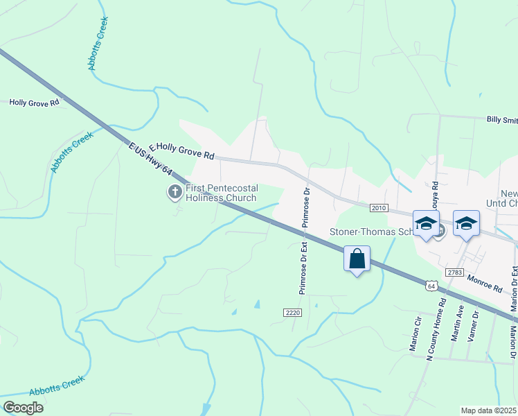 map of restaurants, bars, coffee shops, grocery stores, and more near 1737 East US Highway 64 in Lexington