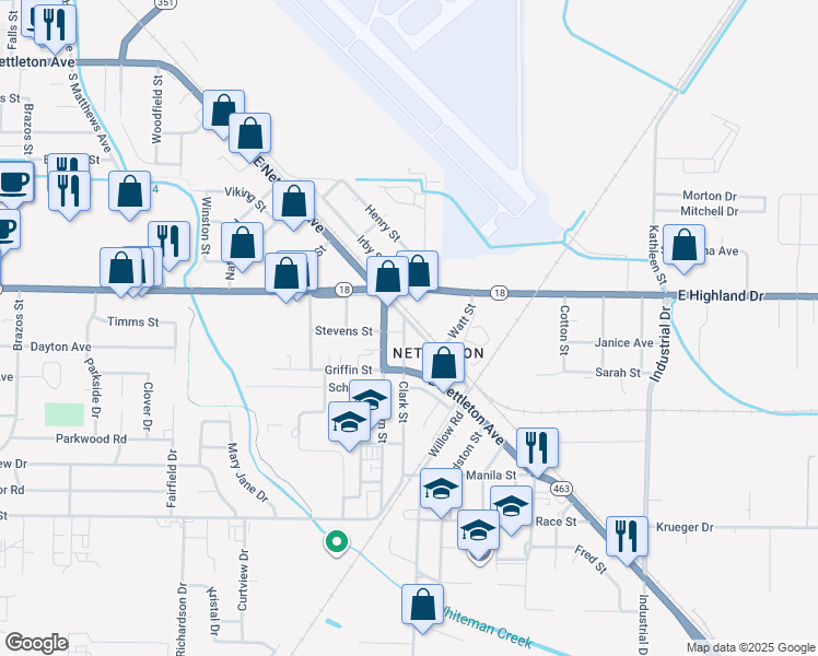 map of restaurants, bars, coffee shops, grocery stores, and more near 2010 Clark Street in Jonesboro