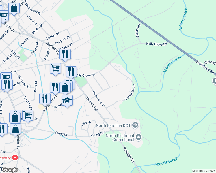 map of restaurants, bars, coffee shops, grocery stores, and more near 1106 Wilson Street in Lexington