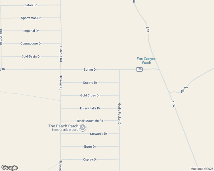 map of restaurants, bars, coffee shops, grocery stores, and more near Granite Drive in Meadview