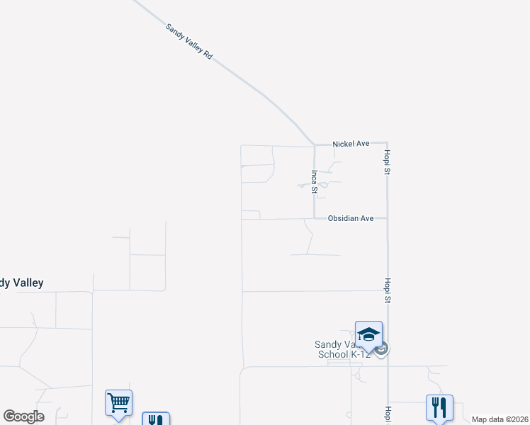 map of restaurants, bars, coffee shops, grocery stores, and more near 1010 Obsidian Avenue in Sandy Valley