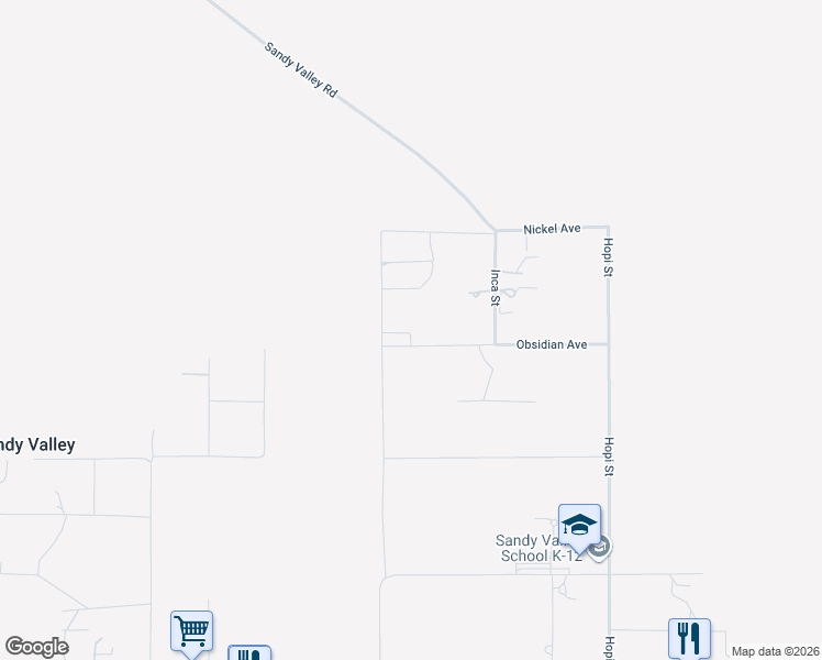 map of restaurants, bars, coffee shops, grocery stores, and more near 1010 Obsidian Avenue in Sandy Valley