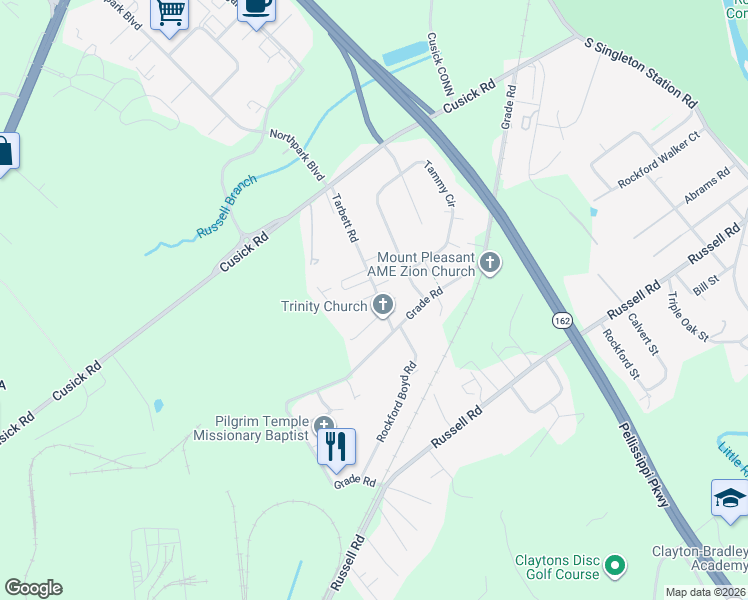 map of restaurants, bars, coffee shops, grocery stores, and more near 113 Boulder Street in Maryville