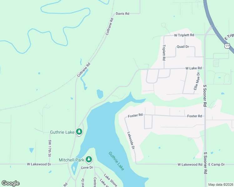 map of restaurants, bars, coffee shops, grocery stores, and more near 1002 North Shore Drive in Guthrie