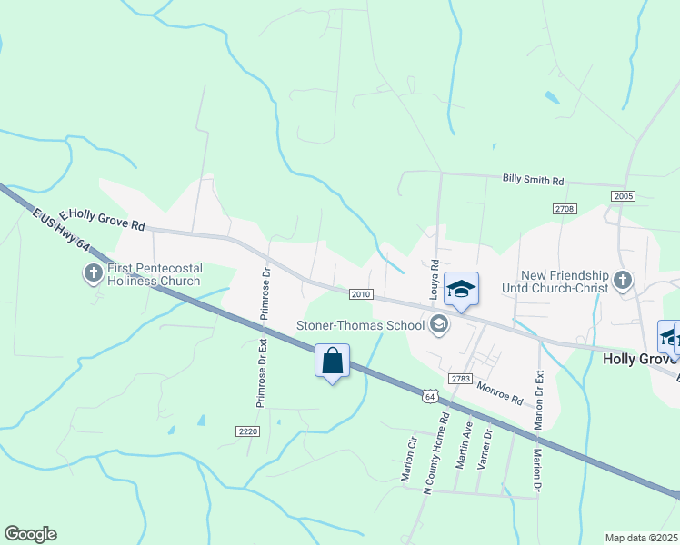 map of restaurants, bars, coffee shops, grocery stores, and more near 981 East Holly Grove Road in Lexington