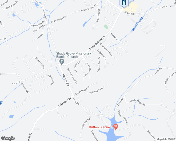 map of restaurants, bars, coffee shops, grocery stores, and more near 1747 Falcon Pointe Drive in Knoxville