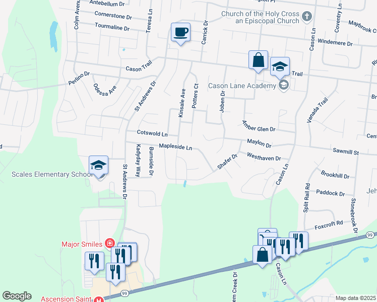 map of restaurants, bars, coffee shops, grocery stores, and more near 1832 Potters Court in Murfreesboro