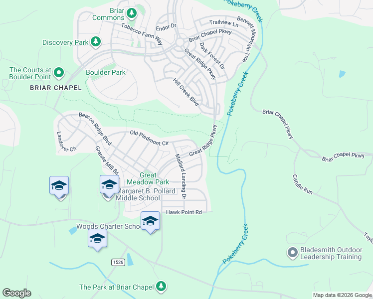 map of restaurants, bars, coffee shops, grocery stores, and more near 91 Old Piedmont Circle in Chapel Hill
