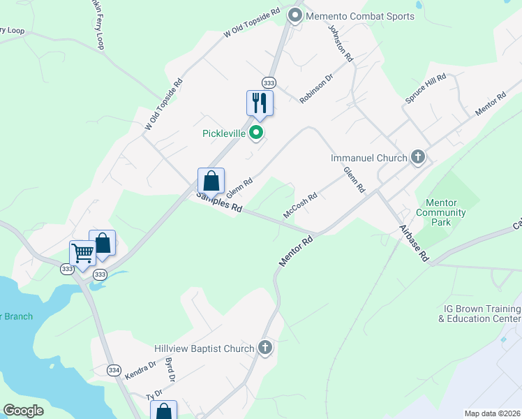 map of restaurants, bars, coffee shops, grocery stores, and more near 2961 Glenn Road in Louisville