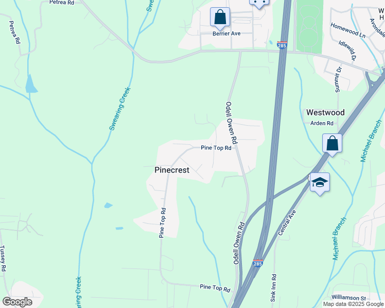 map of restaurants, bars, coffee shops, grocery stores, and more near 1084 Pine Top Road in Lexington
