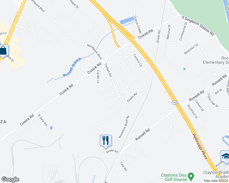 map of restaurants, bars, coffee shops, grocery stores, and more near 310 Agate Circle in Maryville