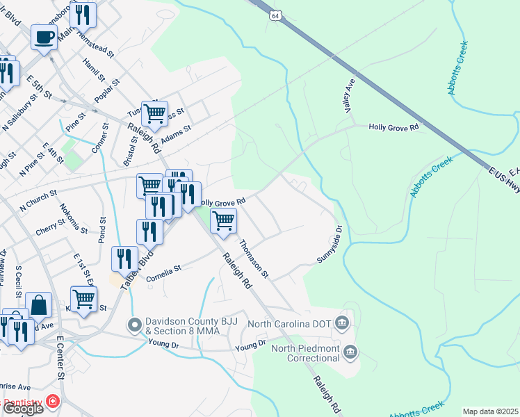 map of restaurants, bars, coffee shops, grocery stores, and more near 1015 Wilson Street in Lexington