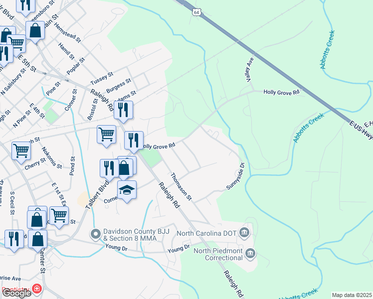 map of restaurants, bars, coffee shops, grocery stores, and more near 1015 Wilson Street in Lexington