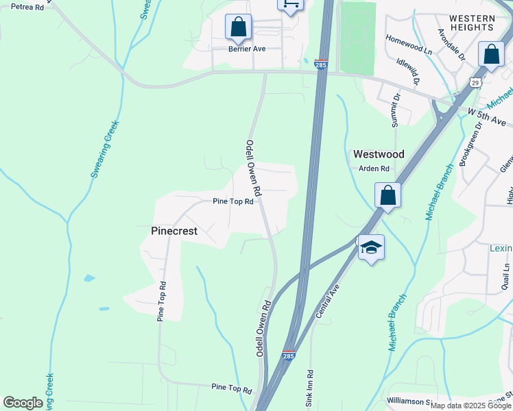 map of restaurants, bars, coffee shops, grocery stores, and more near 486 Odell Owen Road in Lexington