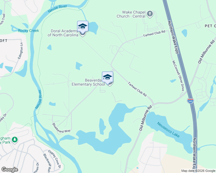 map of restaurants, bars, coffee shops, grocery stores, and more near 3591 Tarheel Club Road in Raleigh