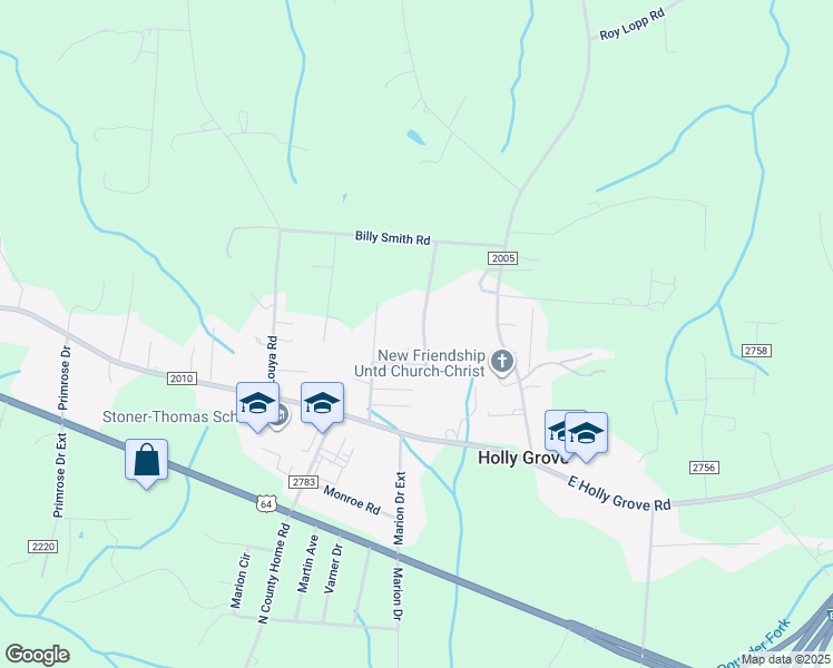 map of restaurants, bars, coffee shops, grocery stores, and more near 292 Raymond Clodfelter Road in Lexington