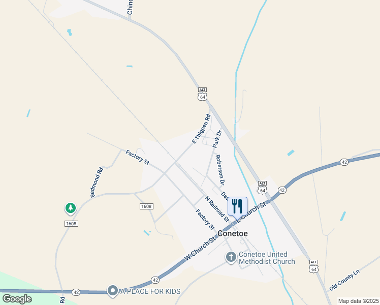 map of restaurants, bars, coffee shops, grocery stores, and more near 107 East Thigpen Road in Tarboro