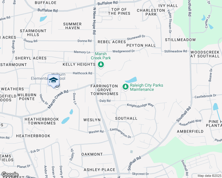 map of restaurants, bars, coffee shops, grocery stores, and more near 2711 Andover Glen Road in Raleigh