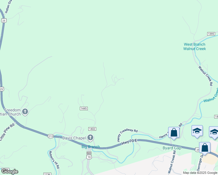 map of restaurants, bars, coffee shops, grocery stores, and more near 46 Generation Park Drive in Marshall