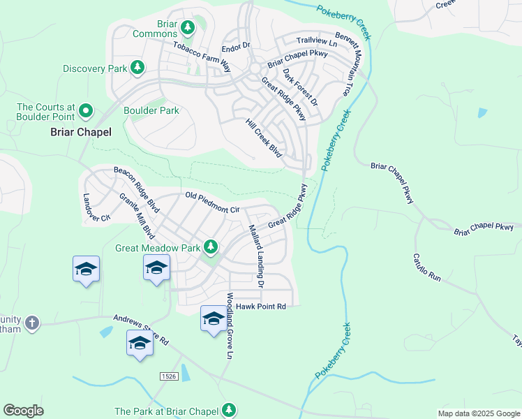 map of restaurants, bars, coffee shops, grocery stores, and more near 99 Old Piedmont Circle in Chapel Hill