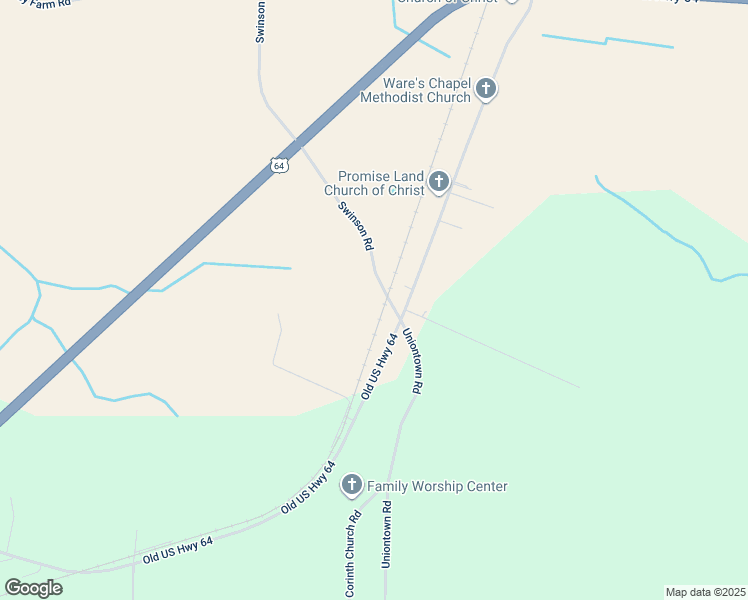map of restaurants, bars, coffee shops, grocery stores, and more near 1854 Swinson Road in Jamesville