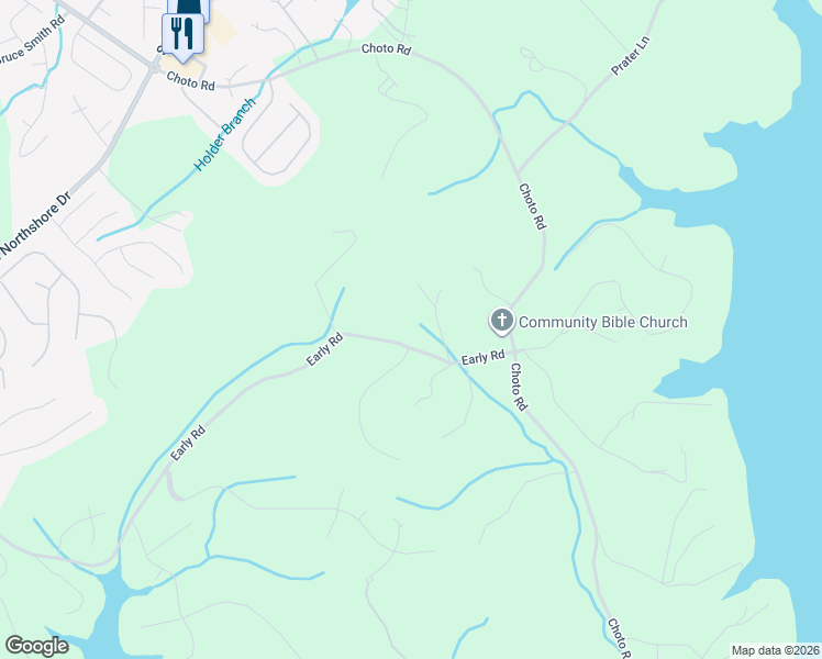 map of restaurants, bars, coffee shops, grocery stores, and more near 12405 Early Road in Knoxville