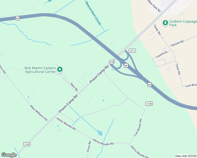 map of restaurants, bars, coffee shops, grocery stores, and more near 2655 Prison Camp Road in Williamston